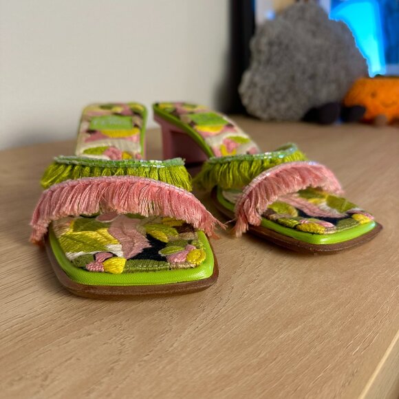 Vintage Fendi Embroidered Flower Kitten Heels 6.5 - Picture 8 of 8